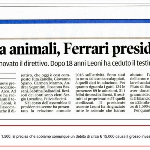 A.D.A. Arco | Elezioni 2017
